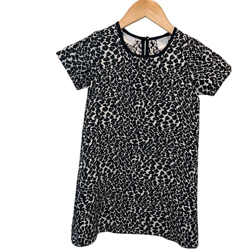 Kardashian Kids Girls Leopard Print Shift Dress Black White Size 5T